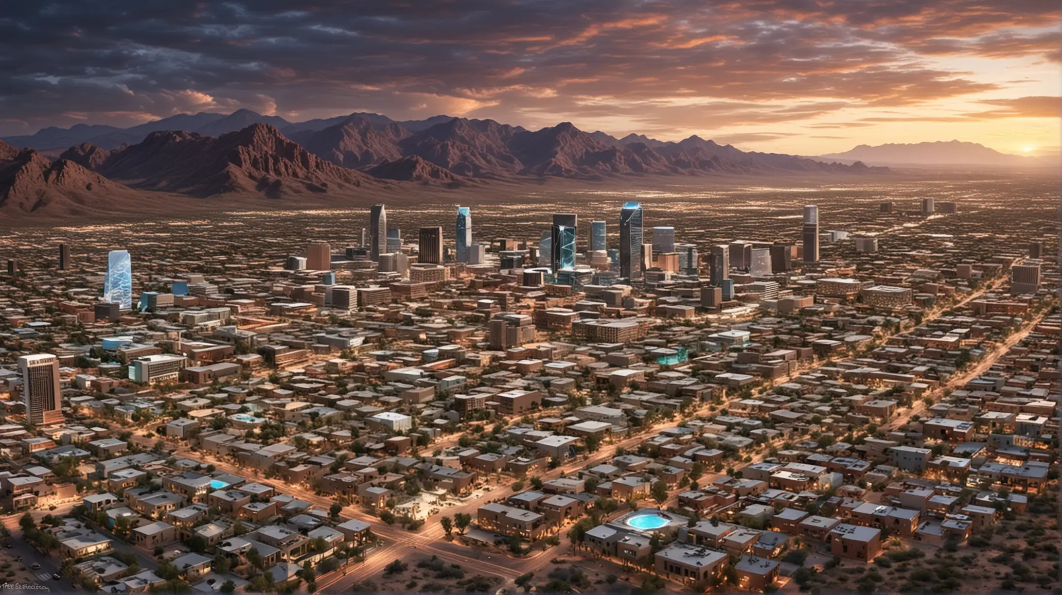 Futuristic Tucson Cityscape Skyline of Tomorrows Urban Landscape
