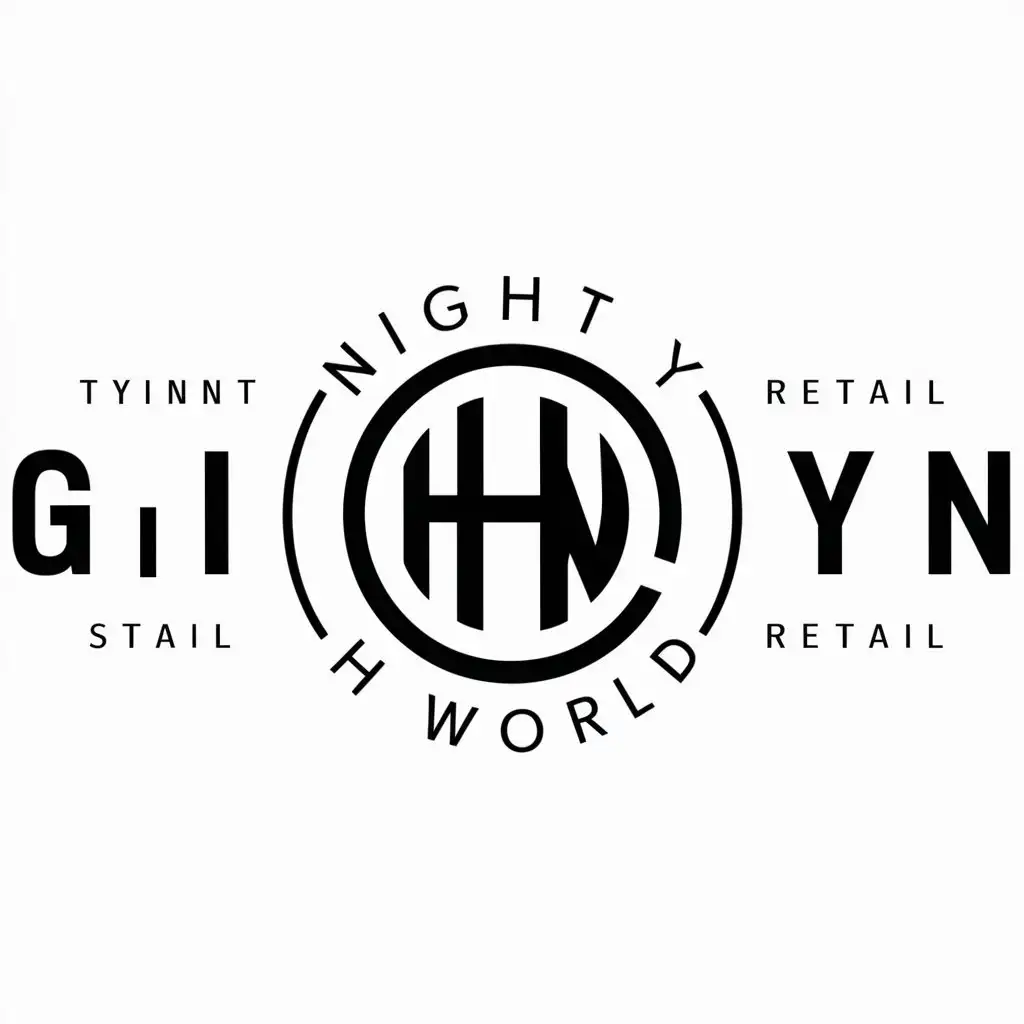 LOGO-Design-For-Nighty-N-Hi-World-Symbol-in-Moderate-Style-for-Retail-Industry