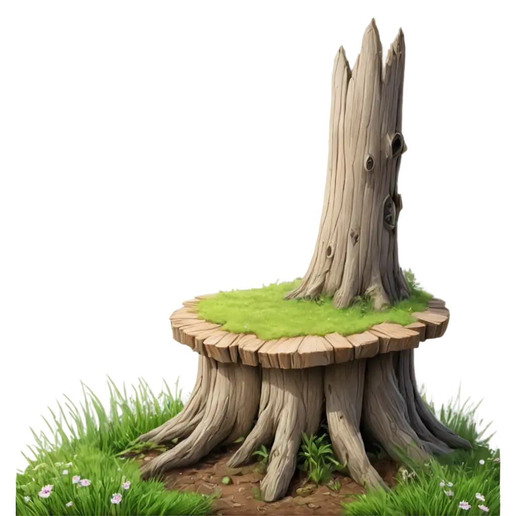 Enchanting-PNG-Image-Captivating-Wooden-Stump-from-a-Fairy-Tale-Forest