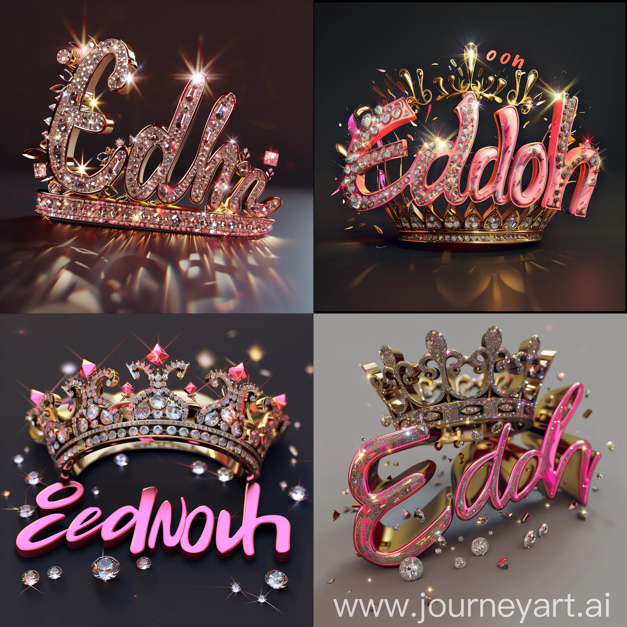 Elegant-3D-Typography-with-Name-Edwoh-and-Crown-adorned-with-Fine-Diamonds-and-Sparkles