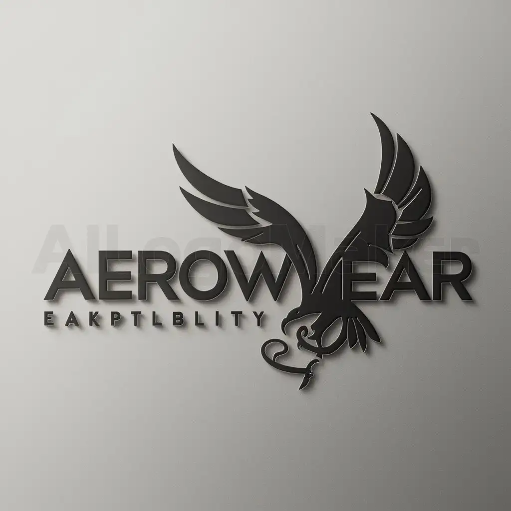 a logo design,with the text "Aerowear", main symbol:Eagles are strong and large but have flexible bodies,Moderate,clear background