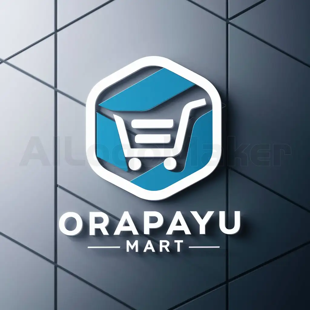 LOGO-Design-for-Orapayu-Mart-Hexagonal-Shopping-Cart-Emblem-for-Retail