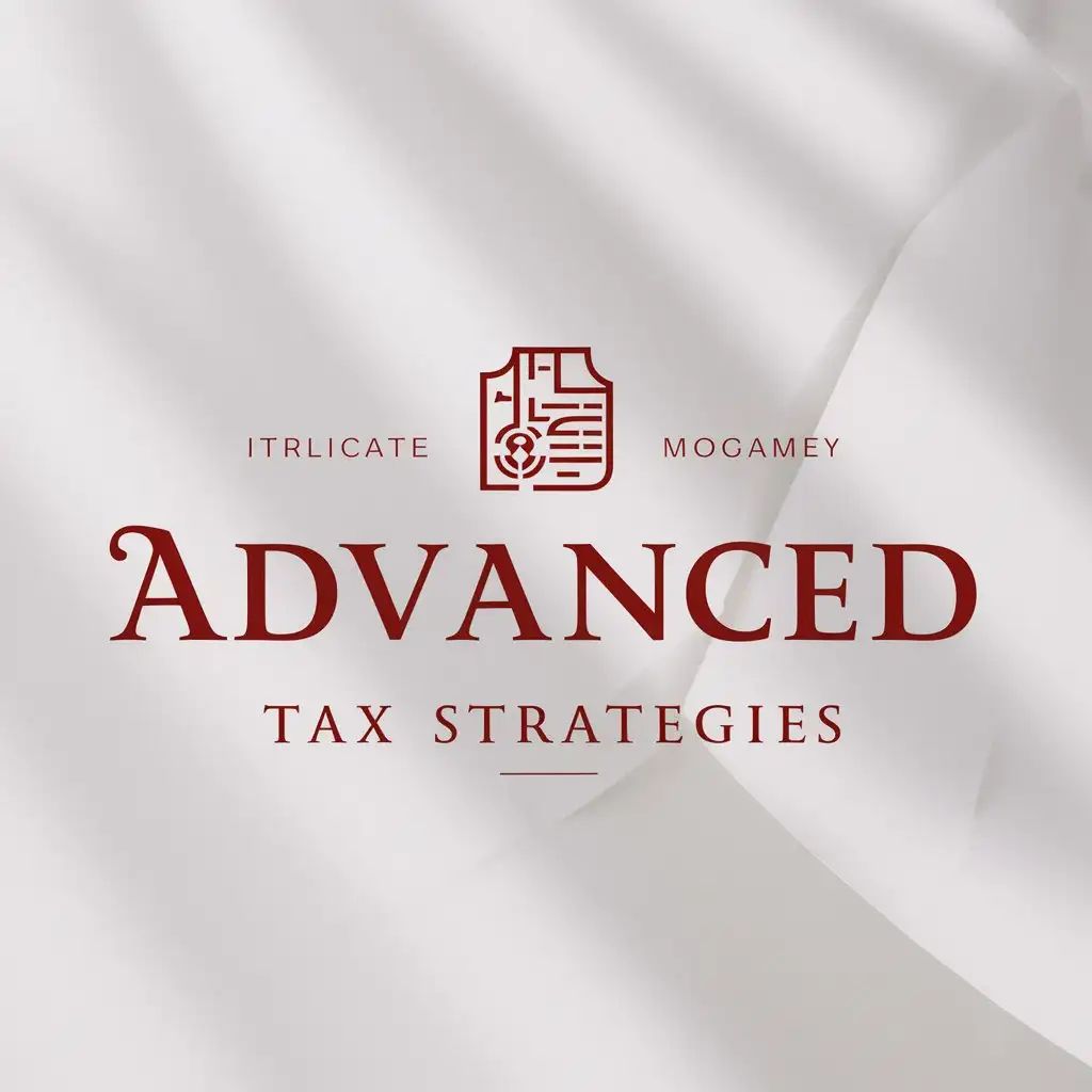 a logo design,with the text "Advanced Tax Strategies", main symbol:create a classic and traditional-style logo for my brand. The primary purpose of this logo is to enhance brand recognition, so it needs to be memorable and timeless. Classic Logo Design for Online.- Classic and traditional design: The logo should exude a sense of history and timelessness, appealing to a wide audience.- Online usage: The logo will be primarily used in online platforms such as websites and social media, so it needs to be scalable and easily recognizable in digital formats.- one of the primary colors to be Red. ,complex,be used in online platforms industry,clear background