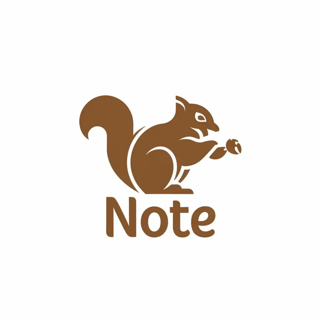a logo design,with the text "Note", main symbol:A squirrel eating pine nuts.,Moderate,be used in Others industry,clear background