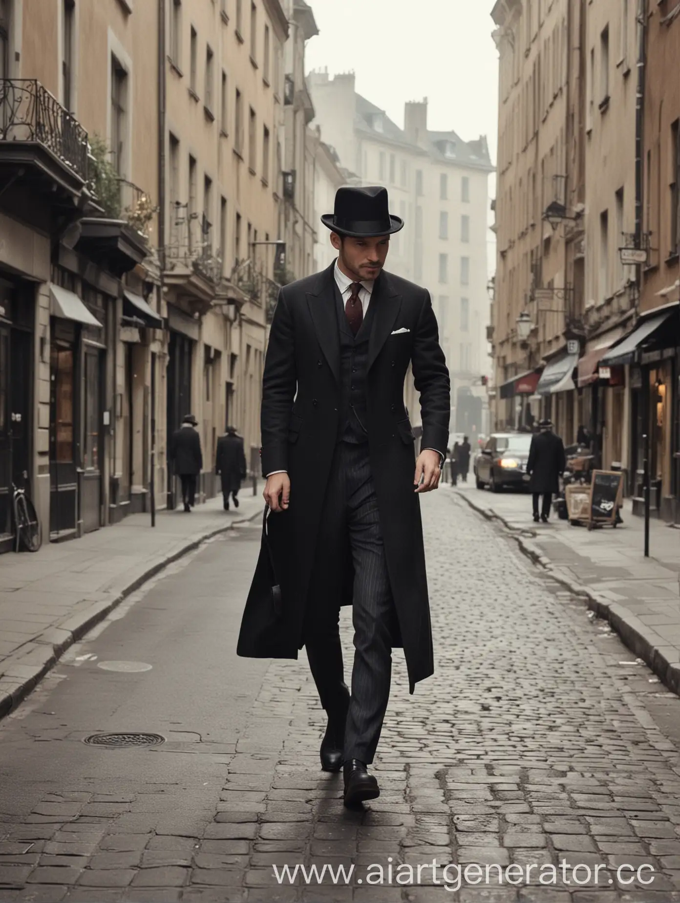Джентльмен гуляет по улице