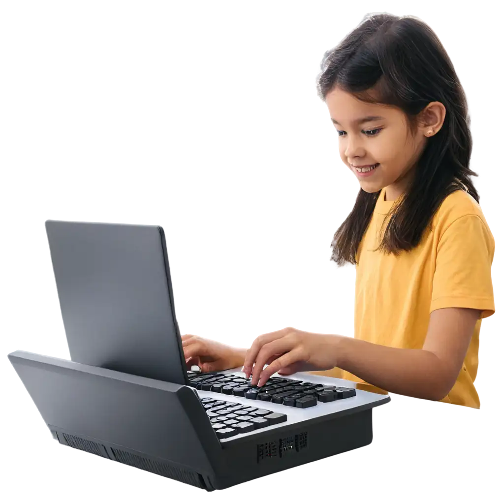 Kids typing keyboard