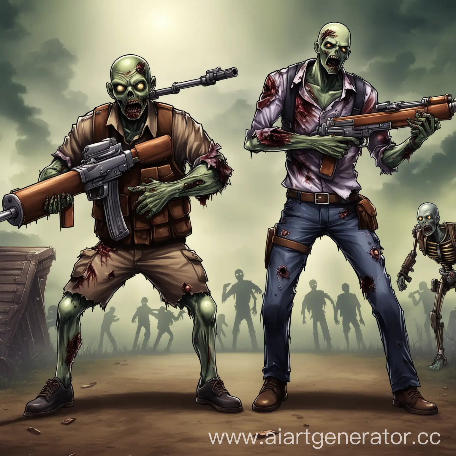 Epic-Standoff-Between-Zombie-and-Gunner-in-PostApocalyptic-Setting