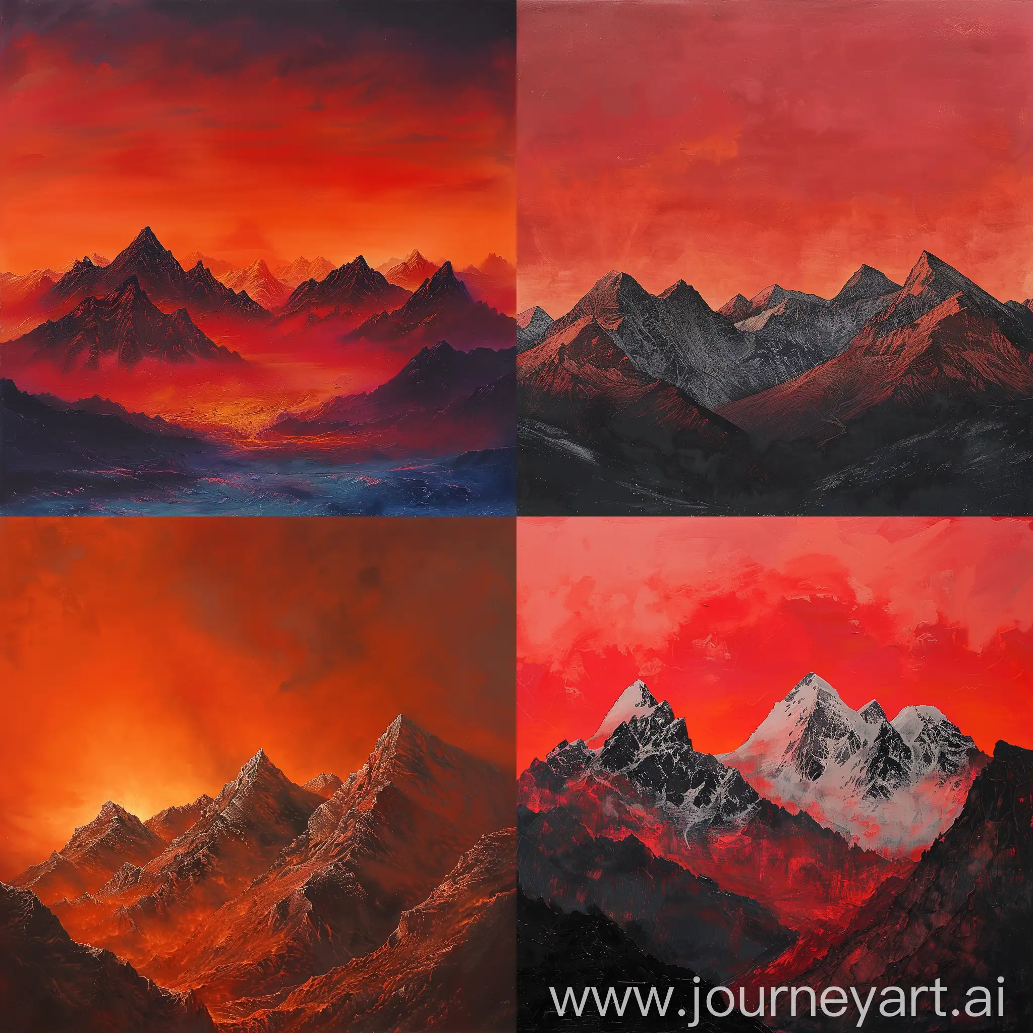 Dramatic-Red-Sky-Over-Mountain-Landscape