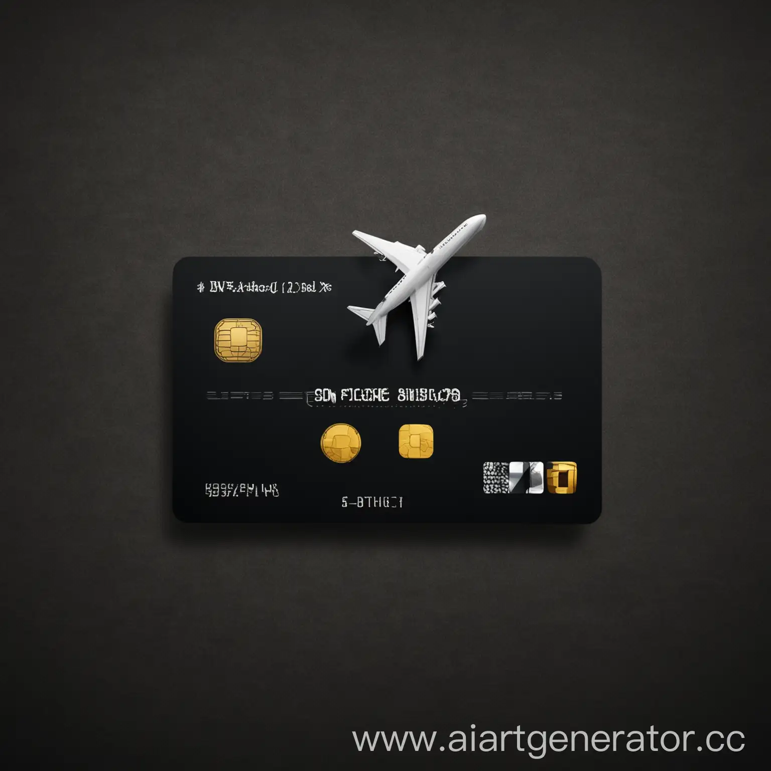 airplane , Bank cards , dark background