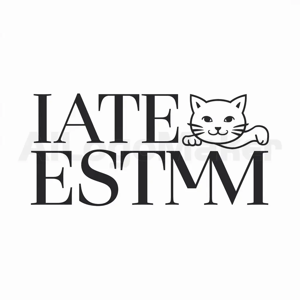 LOGO-Design-For-IATE-ESTM-Modern-Cat-Symbol-on-Clear-Background