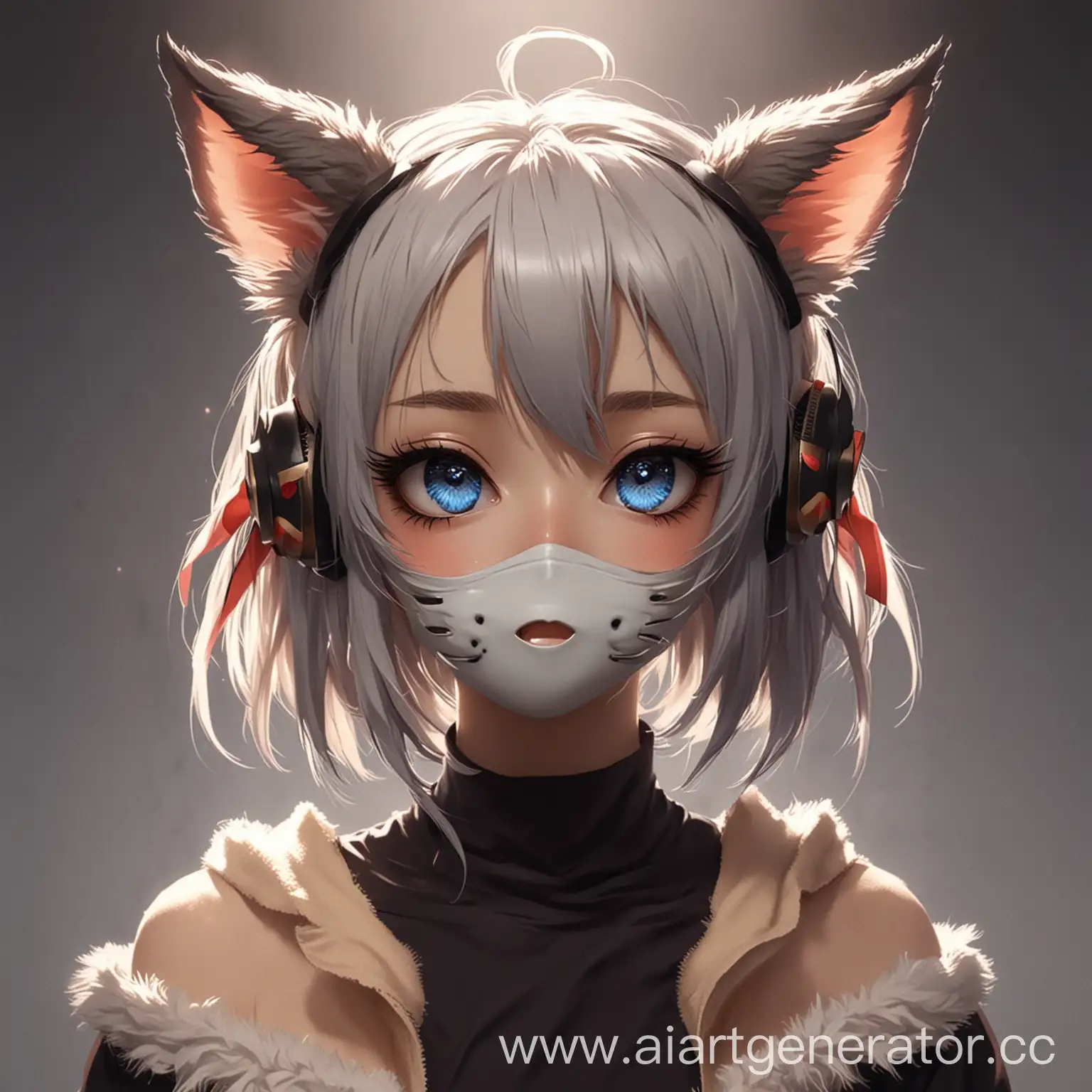 Anime-Girl-with-Mask-and-Animal-Ears-Cosplay-Portrait