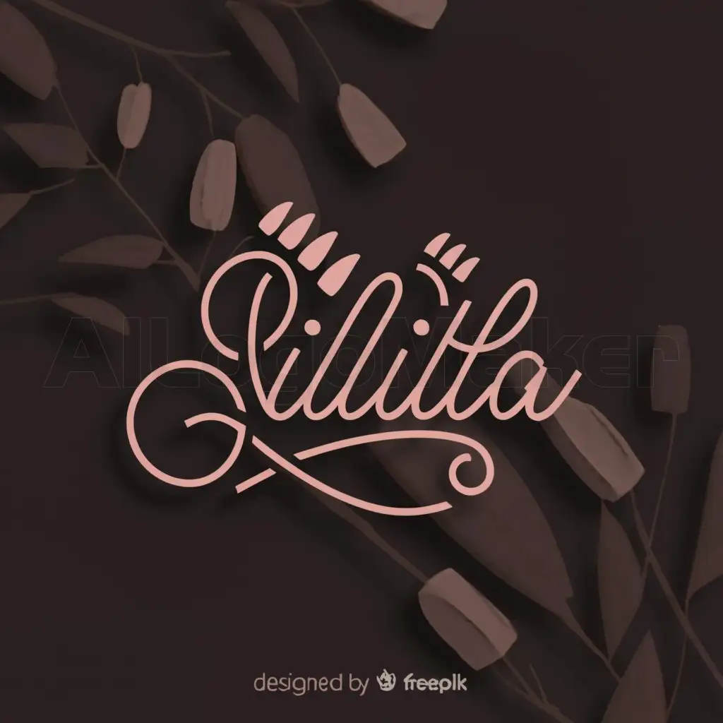 a logo design,with the text 'Lilita', main symbol:nail and hair,Moderate,be used in Beauty Spa industry,clear background,pink,lila