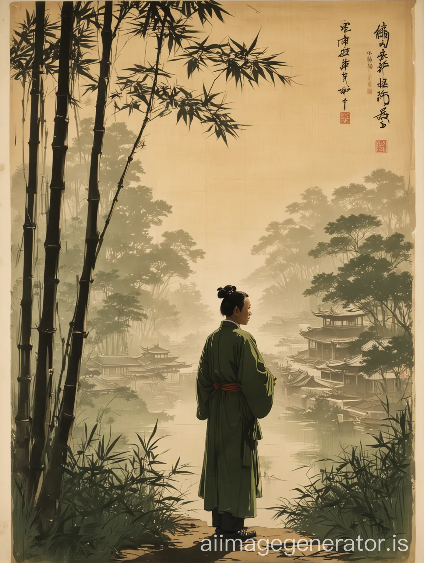 This work takes the theme of ‘clear wind’, symbolizing honesty and uprightness. The central image is the silhouette of an honest official, Ranzhi Fan, from ancient times, with the background being the ancient architecture and green trees of Nanjing University. The official holds a bamboo slip, symbolizing cleanliness and wisdom, while around him flows a green line representing clear wind, implying that the spirit of integrity is flowing in the campus. By combining cultural and historical elements of the campus, the work hopes to convey the idea of ‘clear wind and righteousness, honesty as the foundation’, inspiring students to uphold honest and upright character in their daily learning and life.
