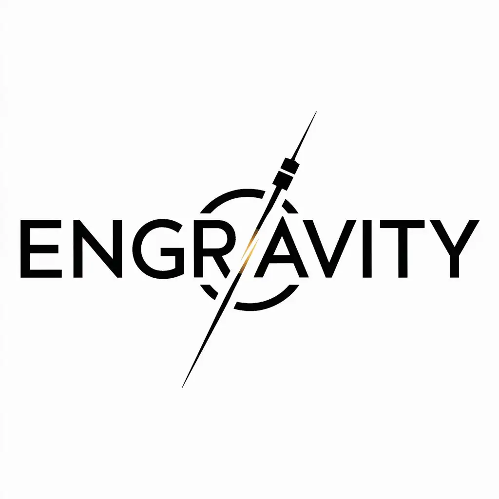 a logo design,with the text "ENGRAVITY", main symbol:LASER,Moderate,clear background