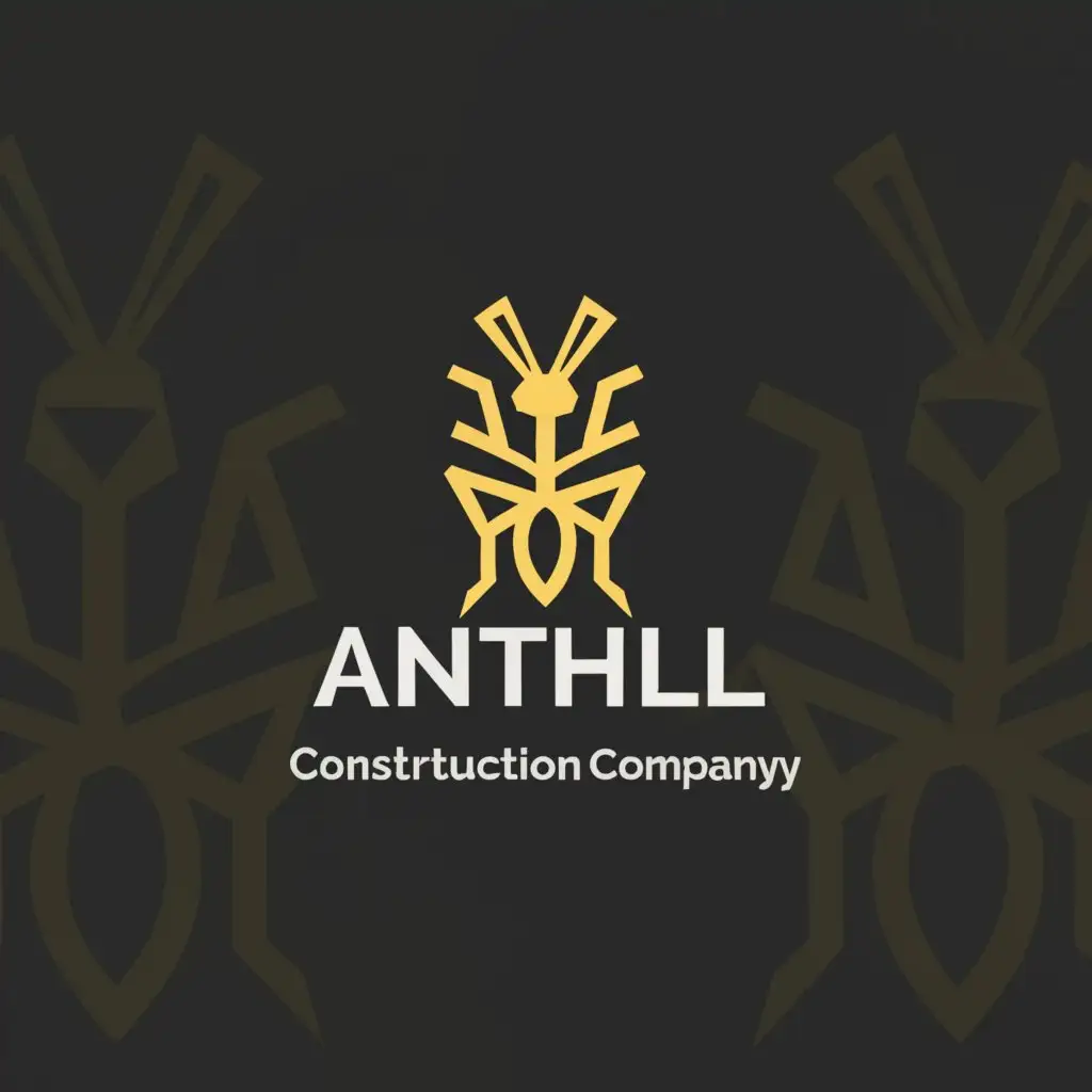 LOGO-Design-For-Anthill-Construction-Company-Striking-Ant-Symbol-in-Moderation