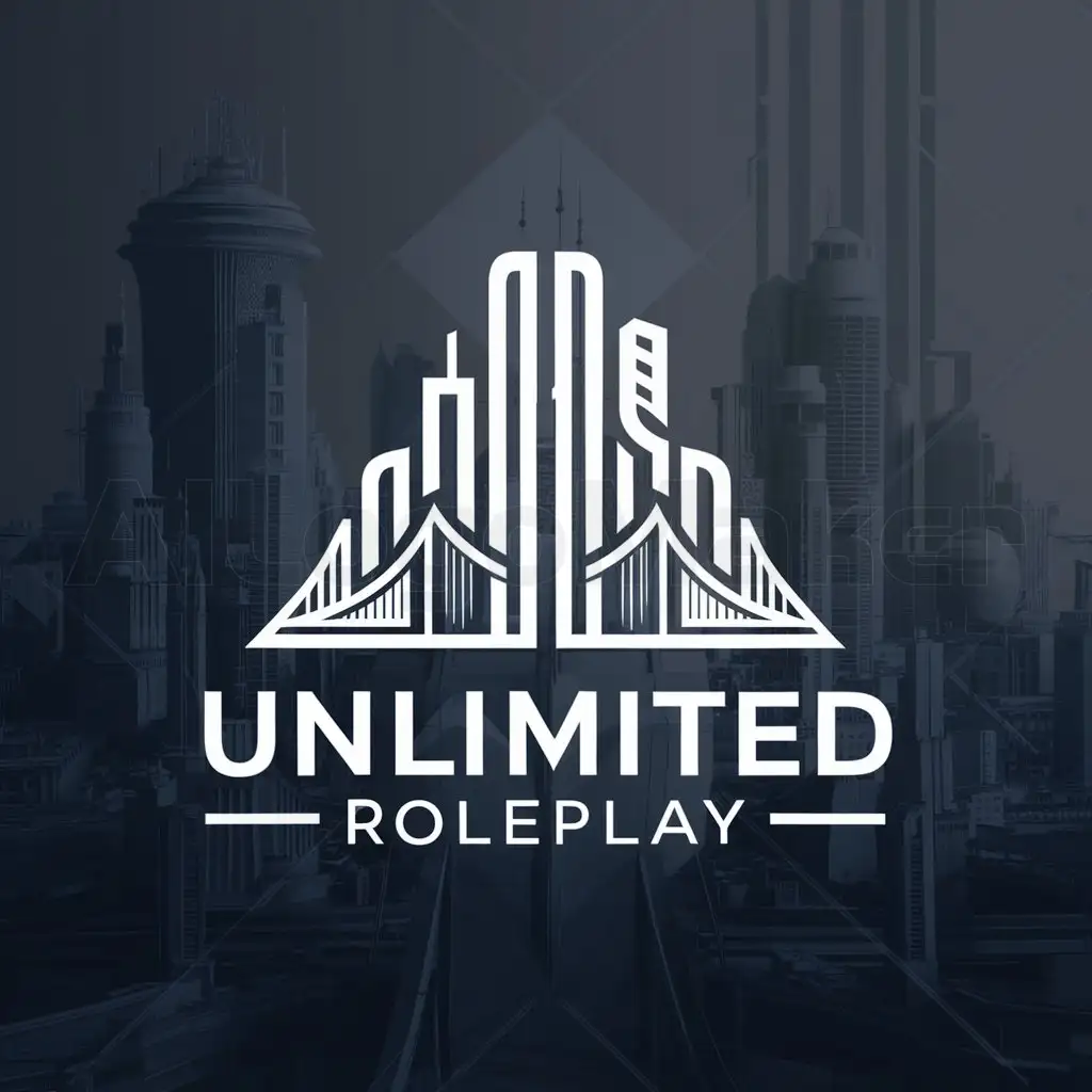 LOGO-Design-for-Unlimited-Roleplay-Urban-Cityscape-Symbolizing-Versatility-and-Depth