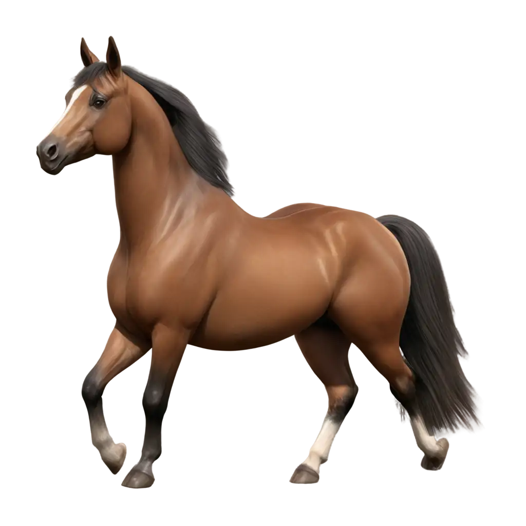 3d wild horse full body