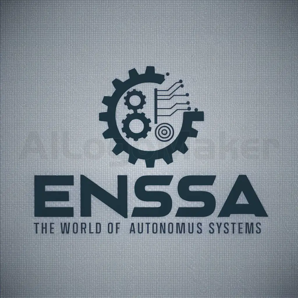 a logo design,with the text "ENSSA", main symbol:sample logo withnewstil,complex,be used in Autonomous systems industry,clear background