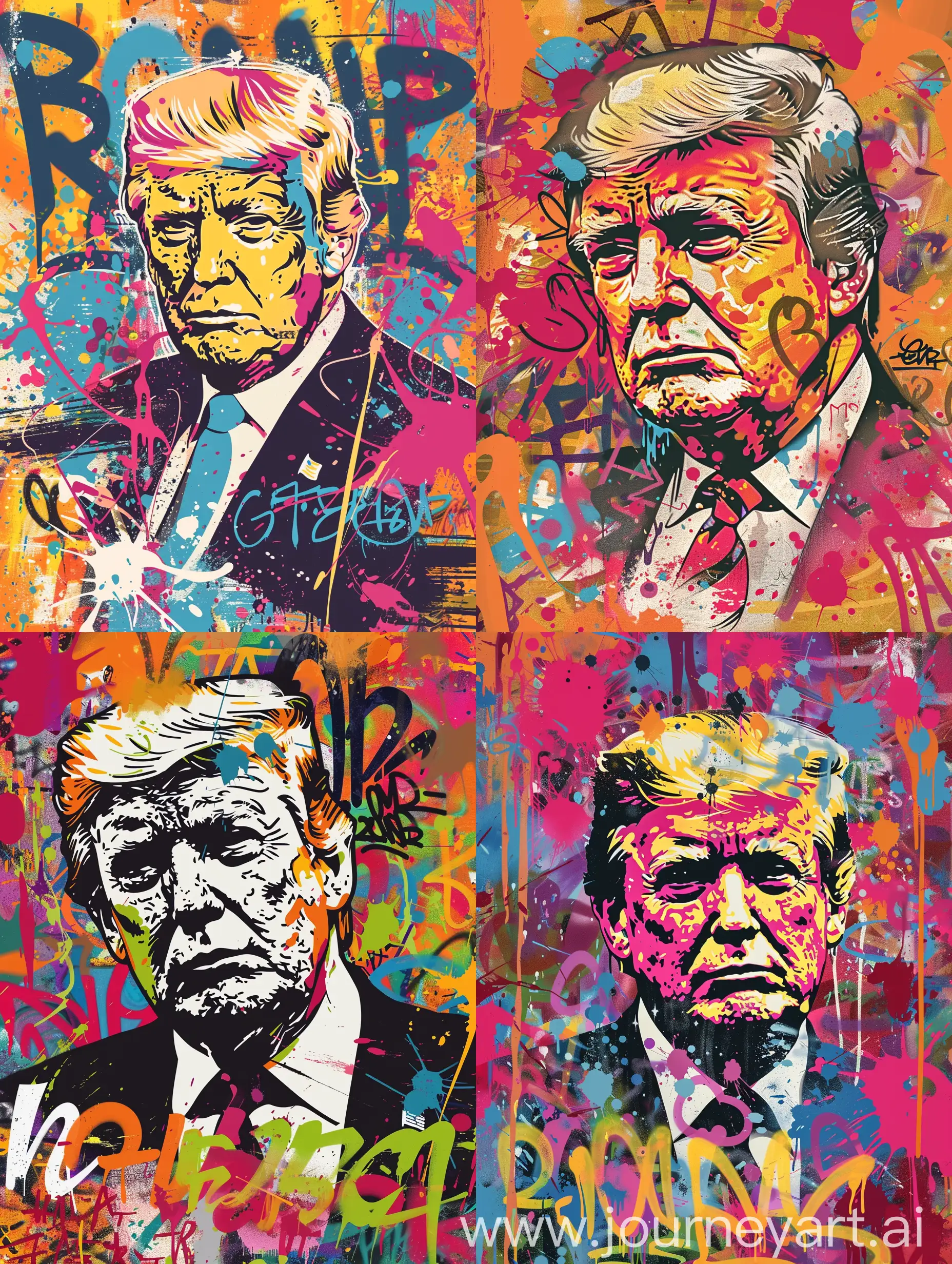 Urban-Graffiti-Portrait-of-President-Donald-Trump-on-Canvas