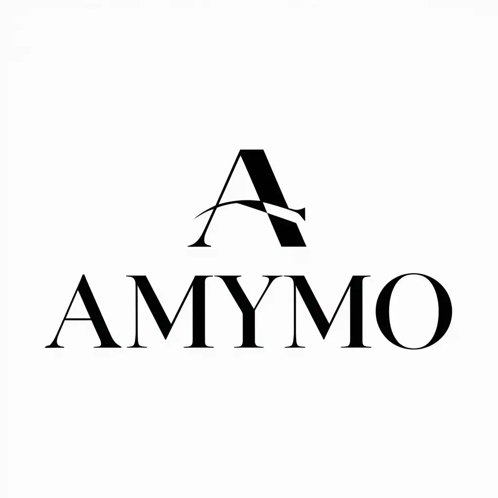 a logo design,with the text "Amymo", main symbol:A,Minimalistic,clear background