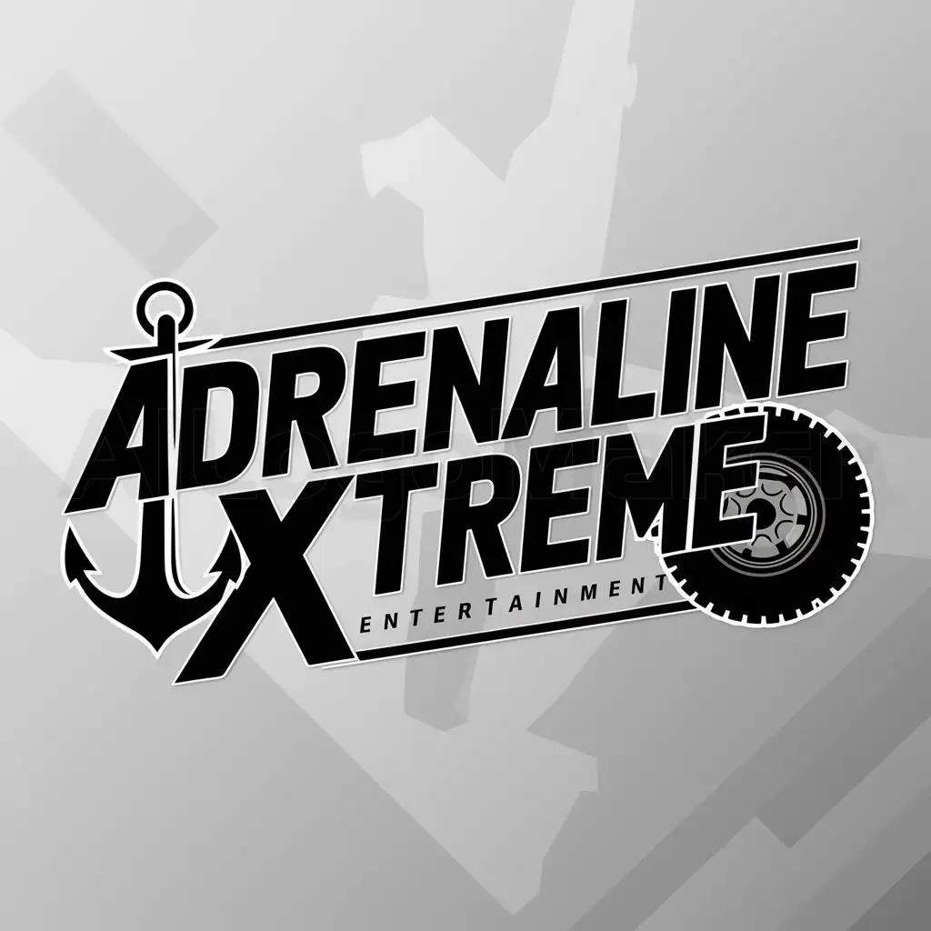 a logo design,with the text "Adrenaline Xtreme", main symbol:Location of nautical and off-road equipment,Moderate,be used in Entertainment industry,clear background