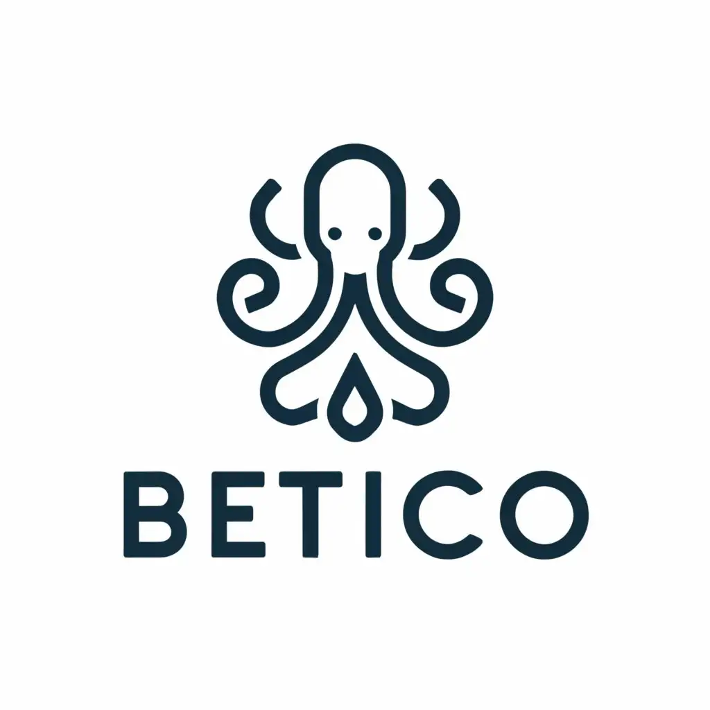 a logo design,with the text "betico", main symbol:octopus,Moderate,be used in Sports Fitness industry,clear background