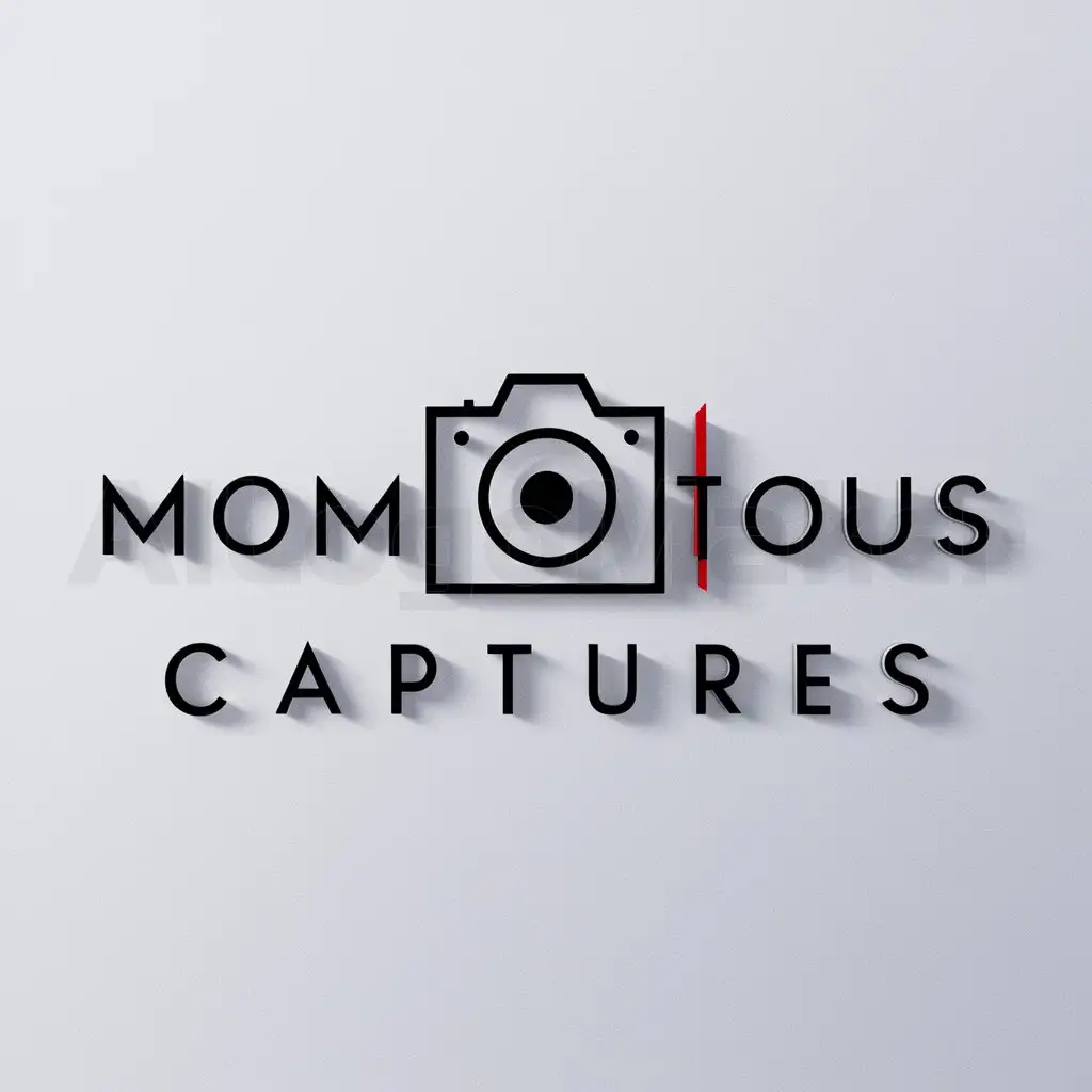 a logo design,with the text "Momentous Captures", main symbol:photobook,Minimalistic,be used in Others industry,clear background