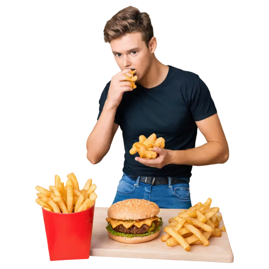 muñeco comiendo papitas fritas