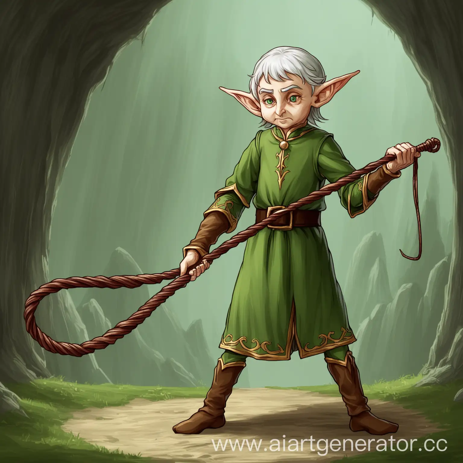 Grumpy-WhipWielding-Elderly-Elf-Figure