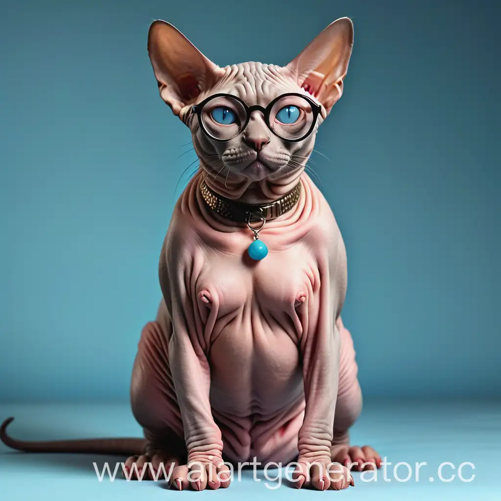 Sphinx-Cat-Wearing-Glasses-Sitting-with-Human-Body