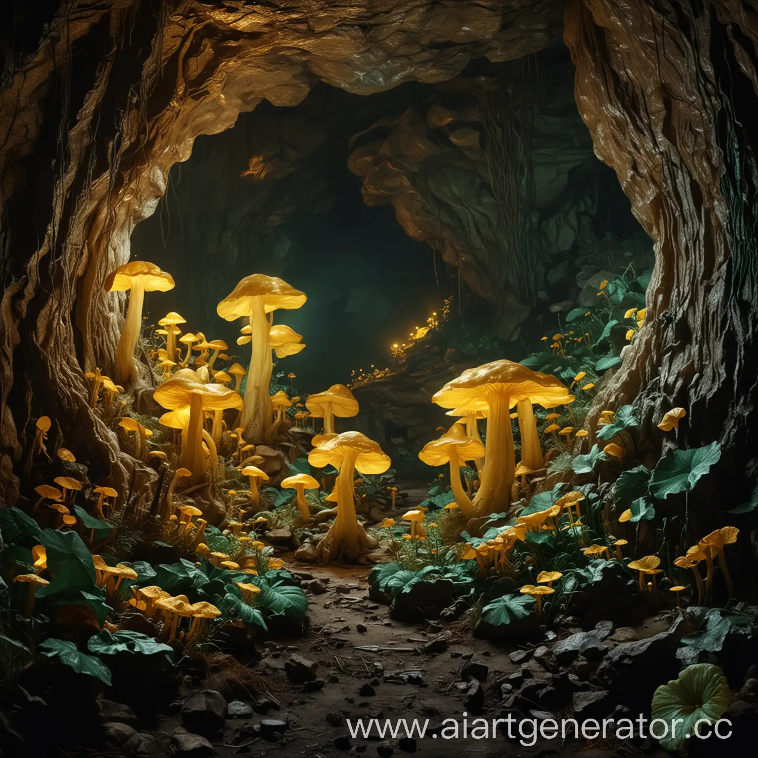 Mystical-Dwarf-Celebrates-Discovery-Glowing-Mushroom-Cavern-with-Mithril-and-Adamantium-Veins