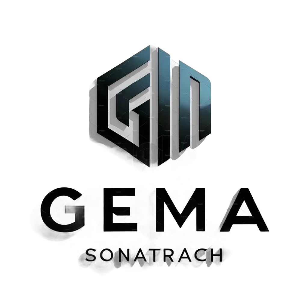 a logo design,with the text "GEMA", main symbol:GMn,complex,be used in sonatrach industry,clear background