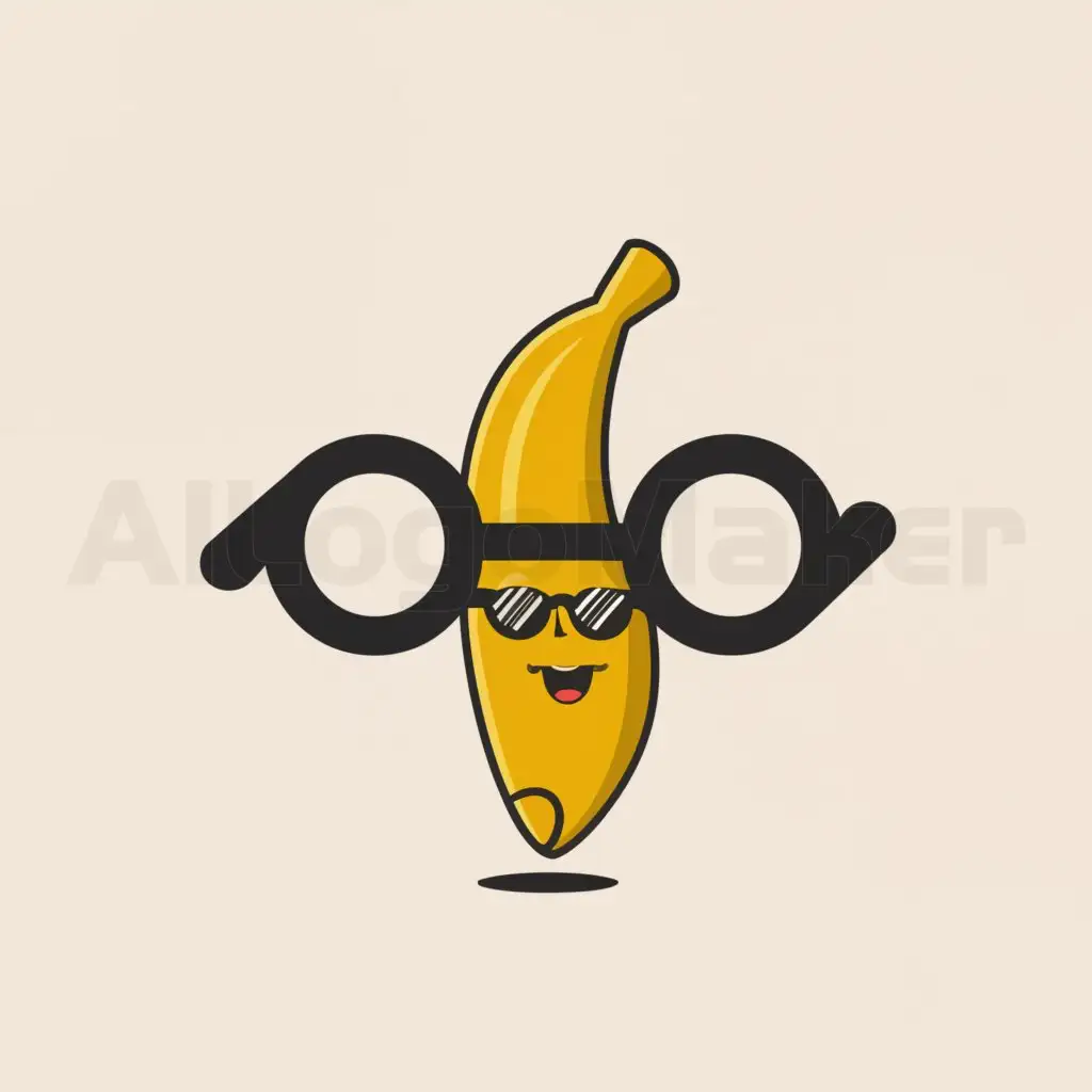 LOGO-Design-For-OHO-Playful-Banana-and-Eyeglass-Fusion-on-Clear-Background