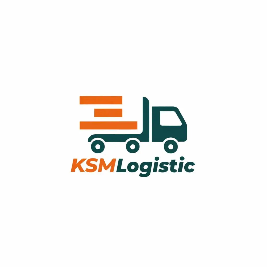 a logo design,with the text "ksm logistic", main symbol:freight transport,Moderate,be used in Retail industry,clear background