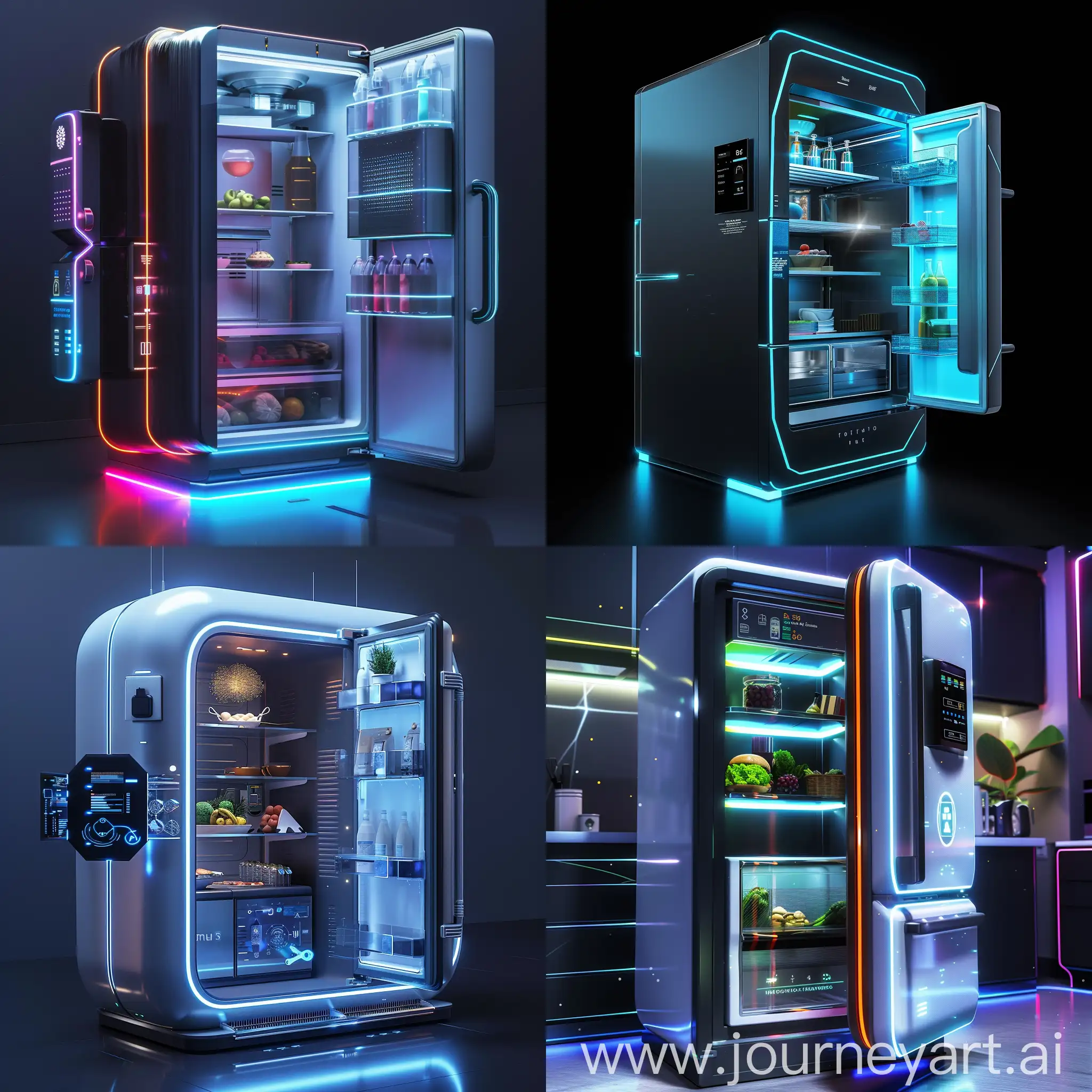 Futuristic-Smart-Fridge-with-Interactive-Display-and-SelfSterilizing-Surfaces