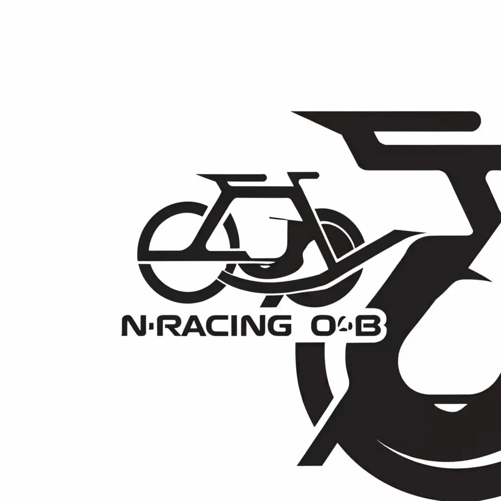 a logo design,with the text "NRacing OB", main symbol:Bicycle Logo Name,Minimalistic,be used in Sports Fitness industry,clear background