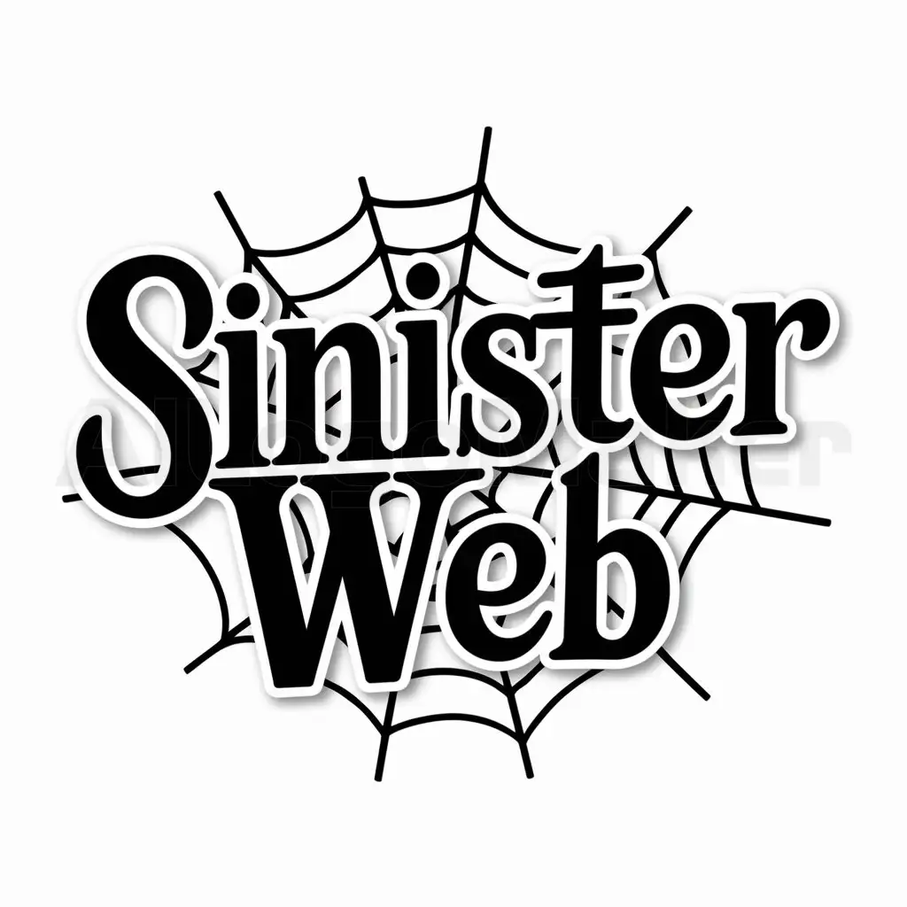 a logo design,with the text "Sinister Web", main symbol:only text in one line, transparent background,Moderate,clear background