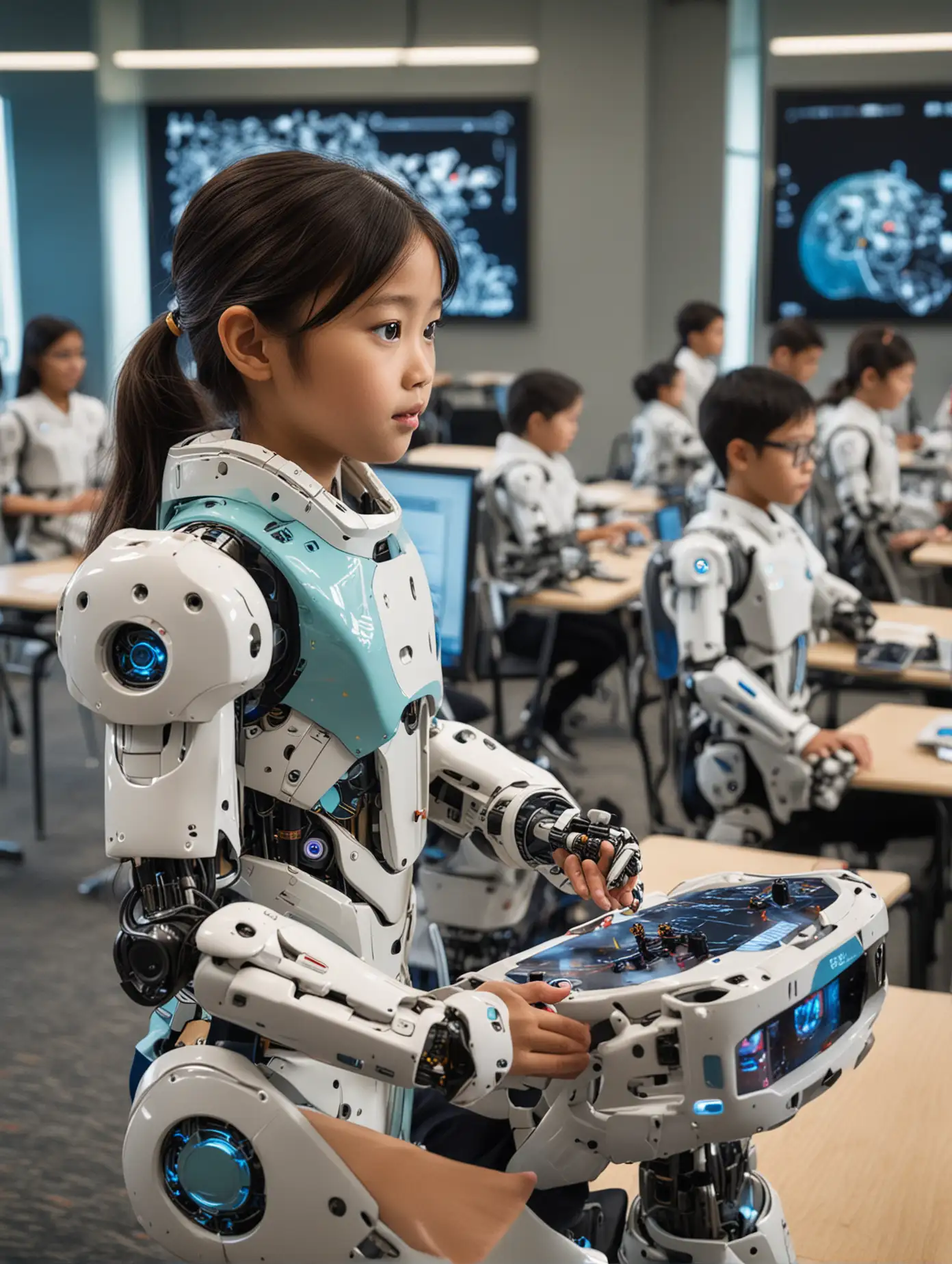 Asian-Children-in-Advanced-Technology-Classroom-with-Robots-and-Interactive-Learning-Tools