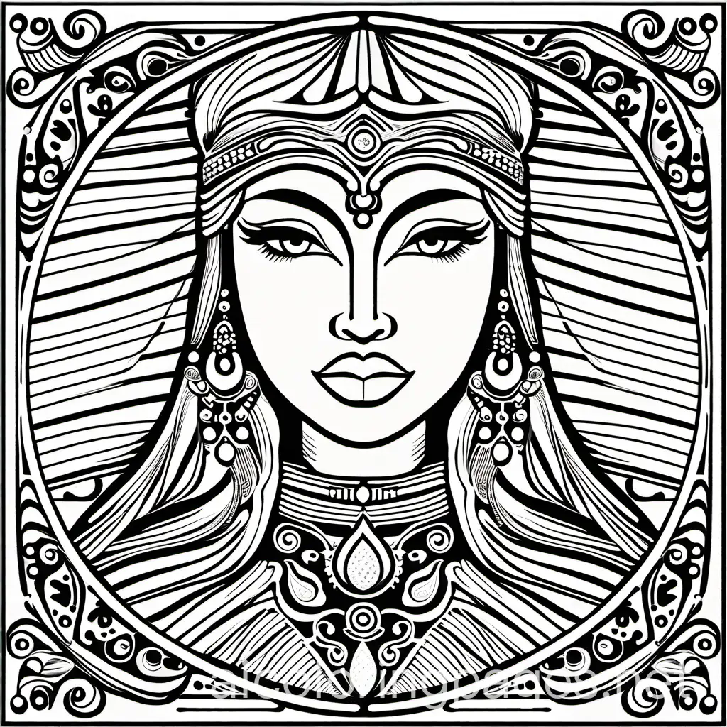 Stevie Nick's Belladona Album Cover, Coloring Page, black and white, line art, white background, Simplicity, Ample White Space. The background of the coloring page is plain white to make it easy for young children to color within the lines. The outlines of all the subjects are easy to distinguish, making it simple for kids to color without too much difficulty
