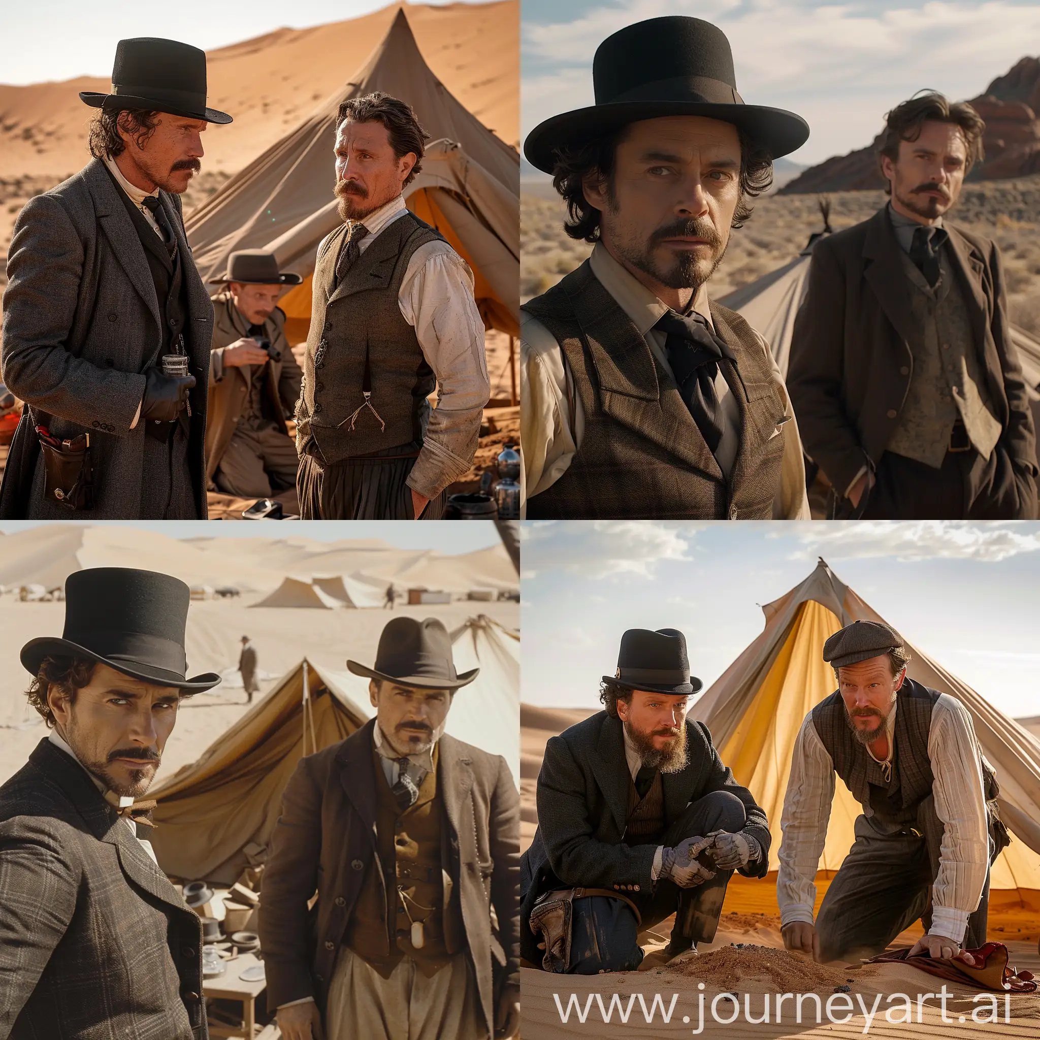 Sherlock-Holmes-and-English-Gentleman-Pitching-a-Desert-Tent
