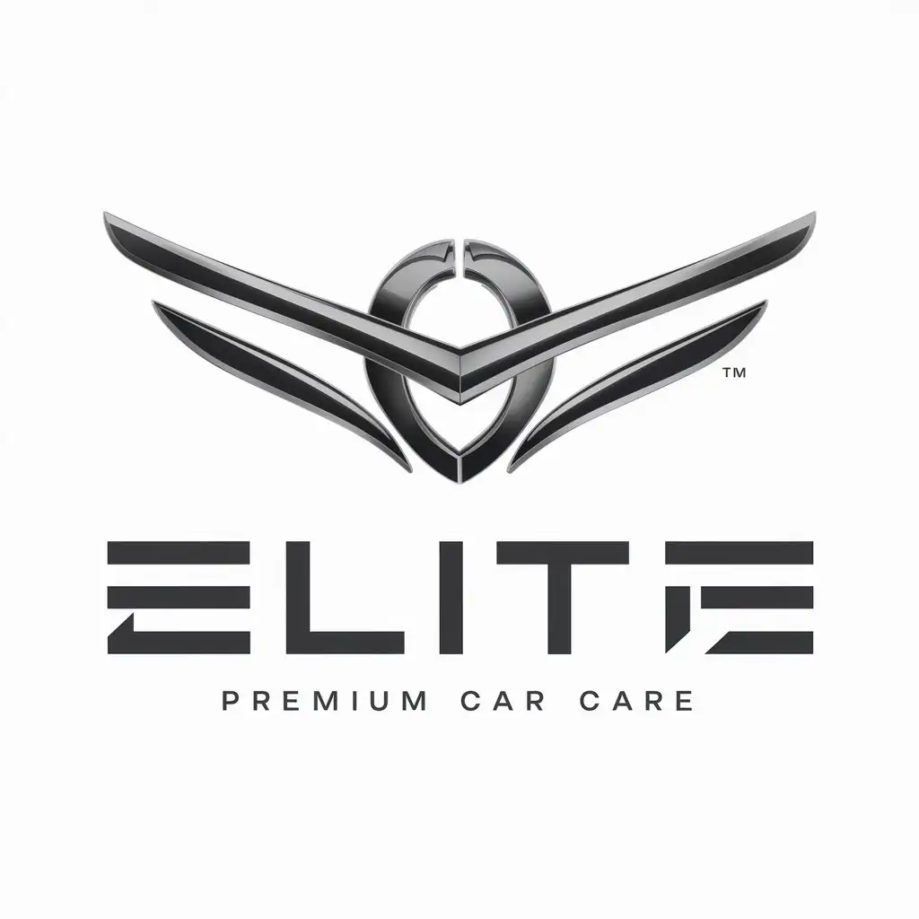 a logo design,with the text "ELITE", main symbol:BLACK CHROME,complex,be used in PremiumCarCare industry,clear background