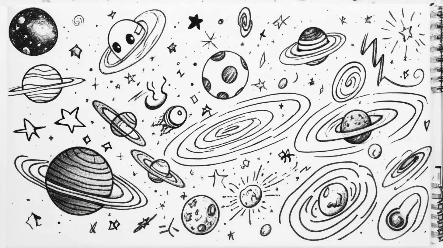 HandDrawn Sketch of Loose Cartoon Galaxy