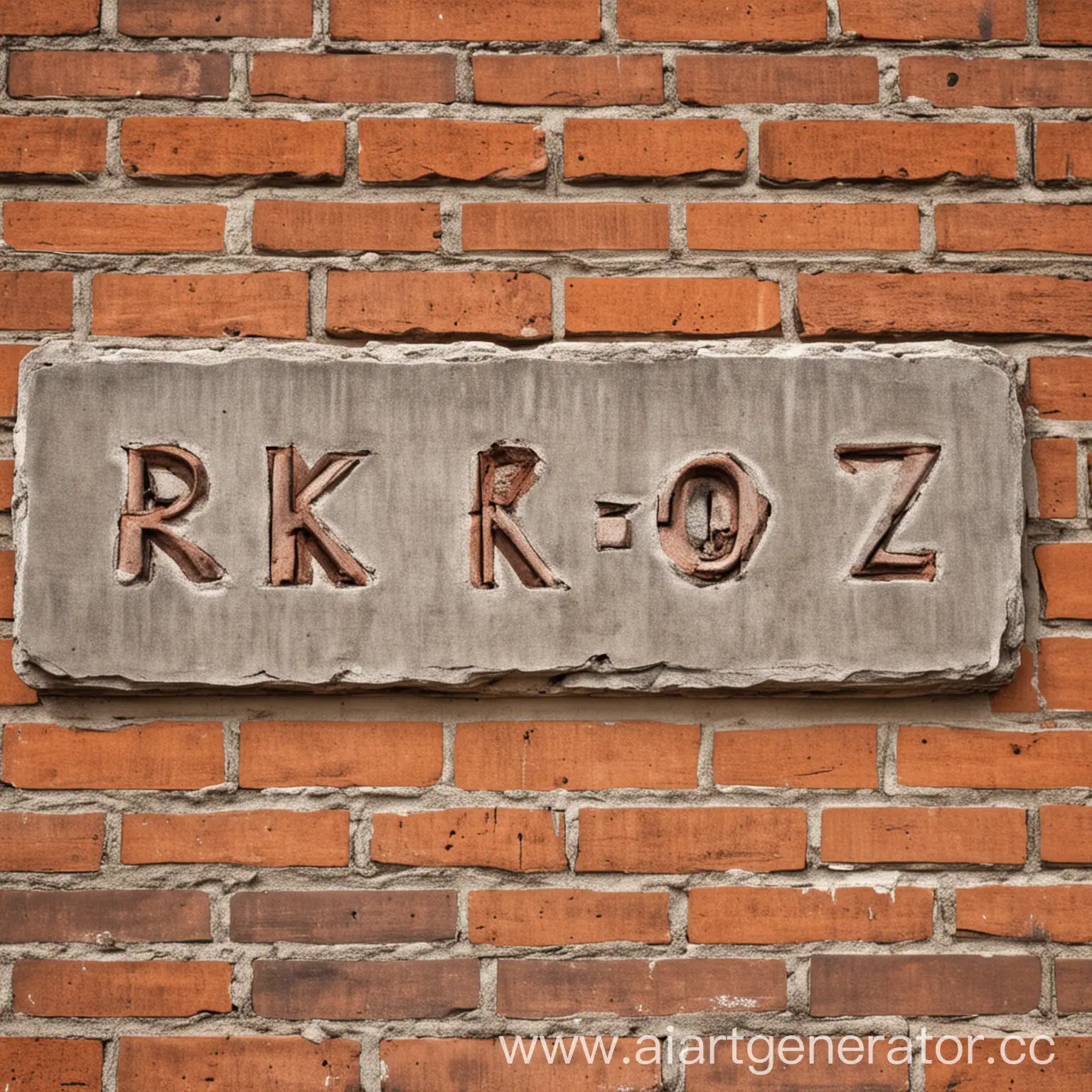 The inscription R K O Z on a brick wall