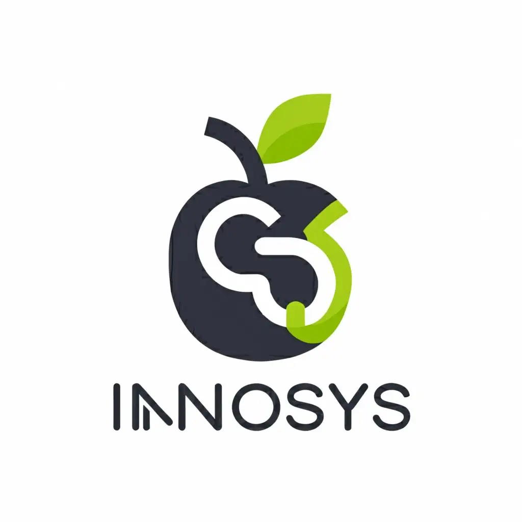 a logo design,with the text "Innosys", main symbol:apple,Moderate,be used in software industry,clear background