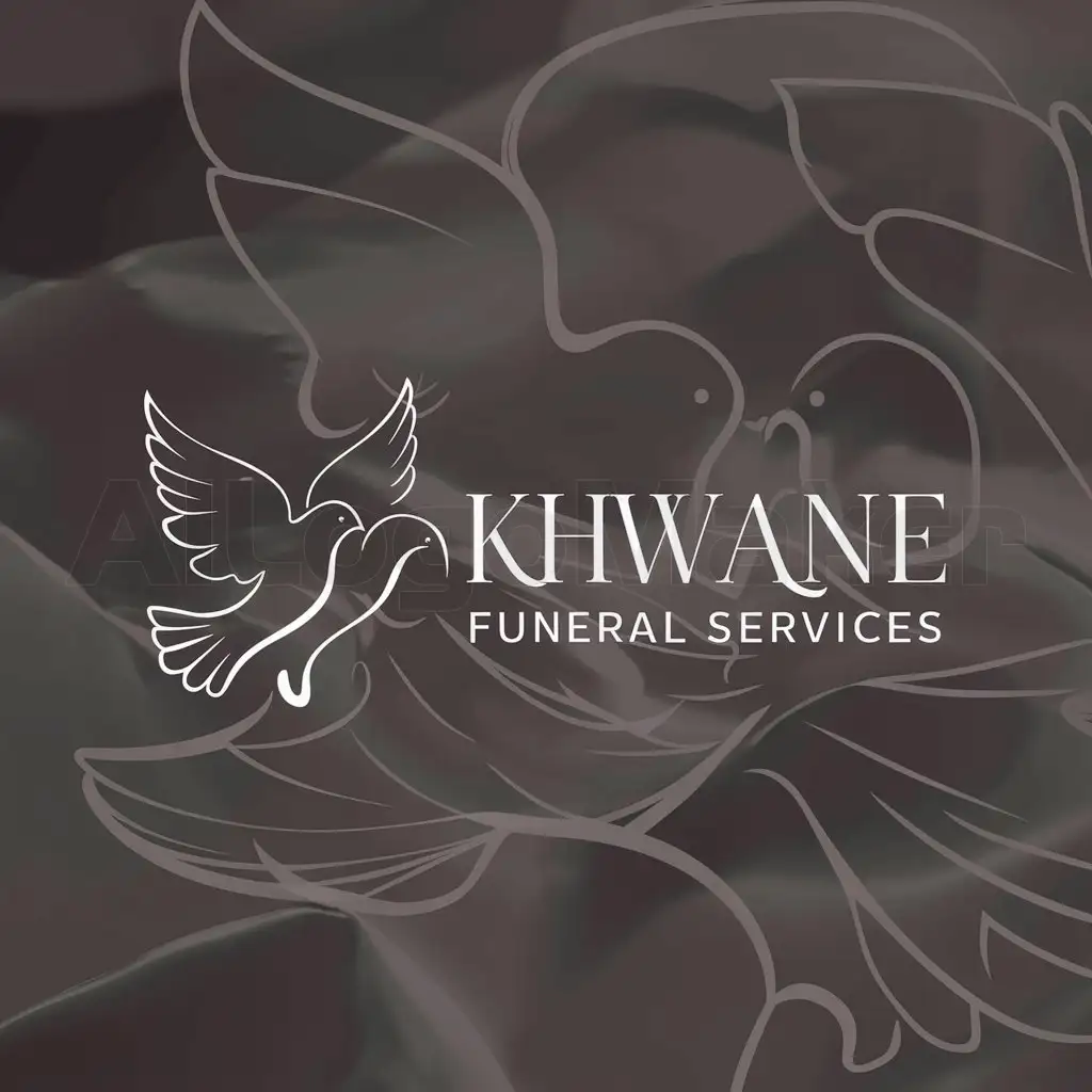 a logo design,with the text "Khwane Funeral Services", main symbol:doves,complex,clear background