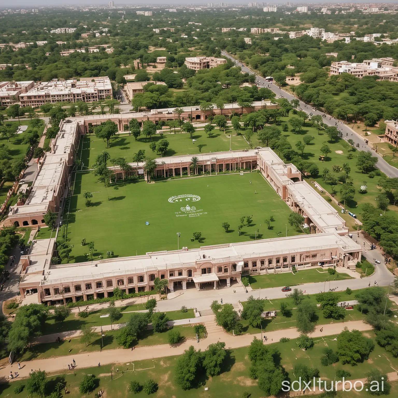 Aerial-View-of-Arya-College-Jaipur-Campus-with-Modern-Buildings-and-Green-Fields