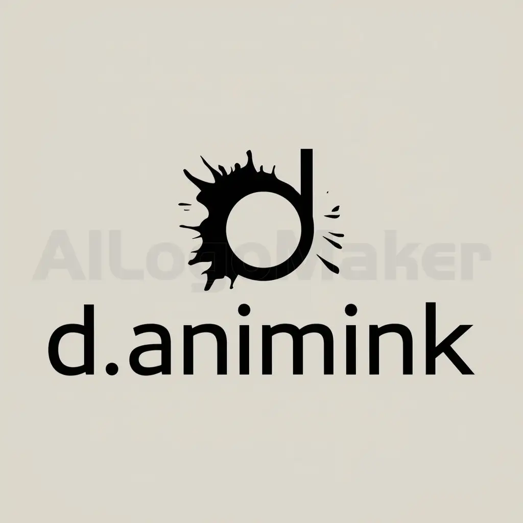 a logo design,with the text "d.animink", main symbol:D,Moderate,clear background