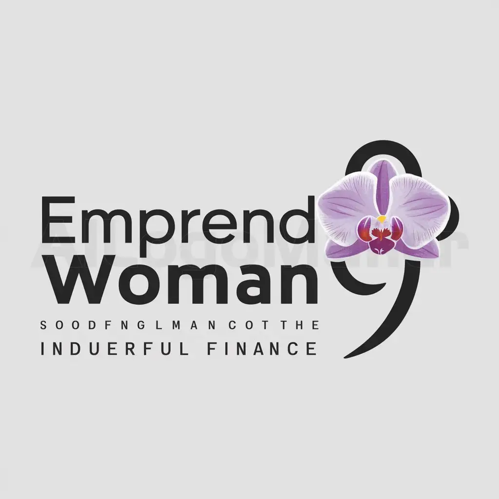 a logo design,with the text "EMPREND WOMAN", main symbol:A Colombian orchid and figure of Woman,Moderate,be used in Finance industry,clear background