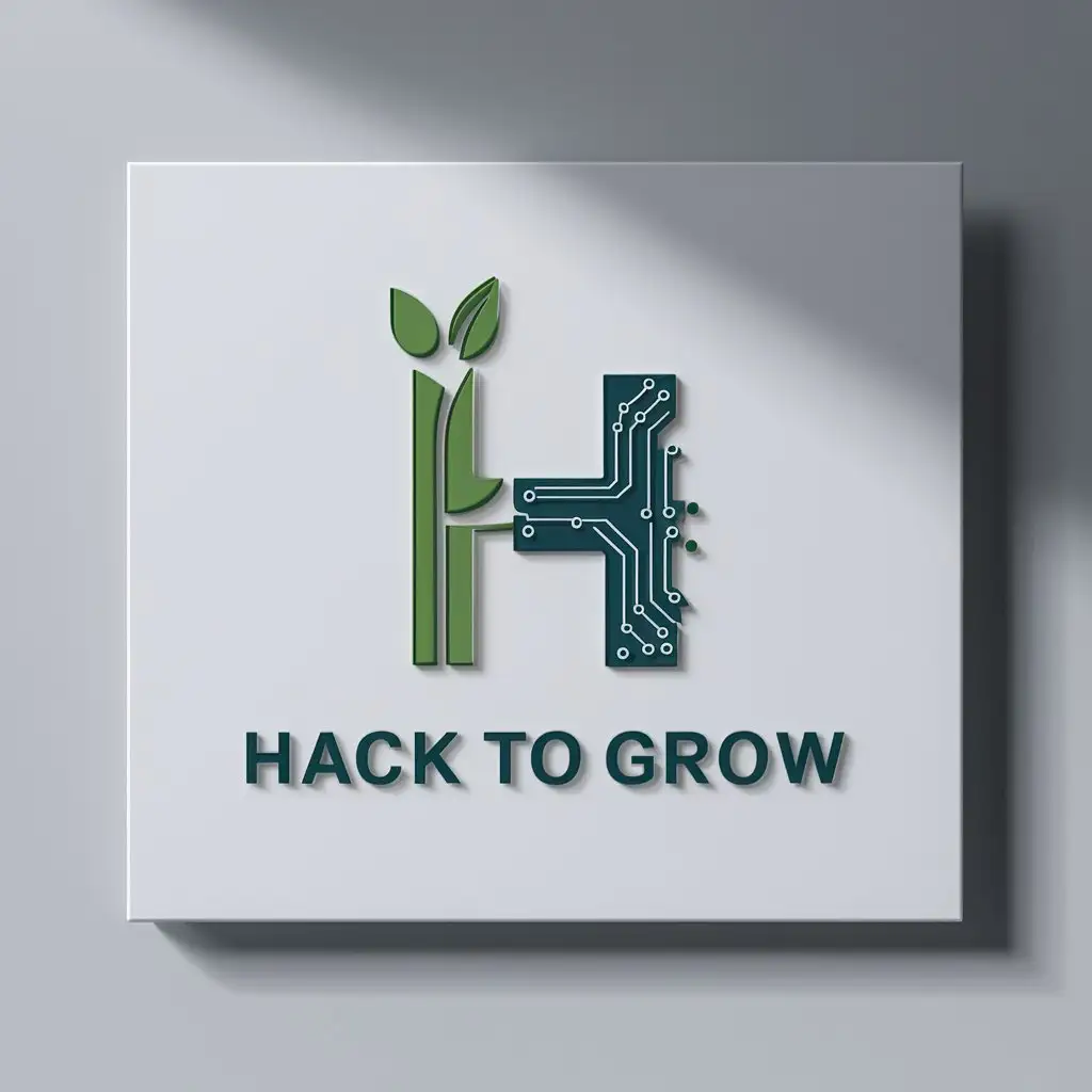 Design a monogram logo for a company called 'Hack to Grow' with a clean white background. The logo should creatively combine the letters 'H' and 'G' in a stylish and modern way, representing innovation and growth. The design should be versatile and easily recognizable, suitable for use on various platforms including websites, business cards, and social media profiles. Emphasize simplicity, elegance, and professionalism in the design to reflect the company's commitment to excellence and forward-thinking approach