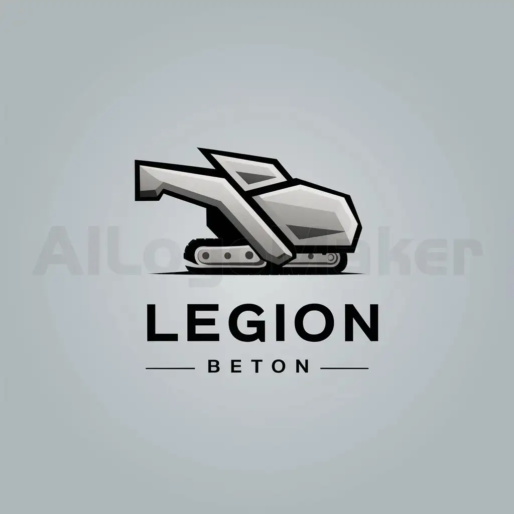 a logo design,with the text "Legion Beton", main symbol:Betonomeshalka, Mashina s betonom,Moderate,clear background